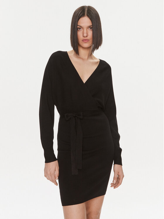 Liu Jo Sukienka dzianinowa 5F3031 MS49I Czarny Slim Fit