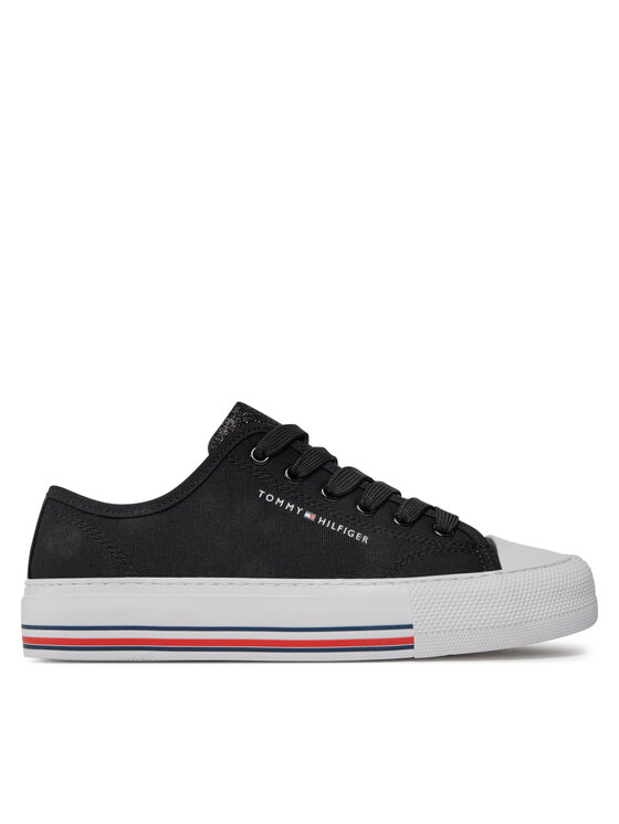 Tommy Hilfiger Trampki Low Cut Lace-Up Sneaker T3A9-33185-1687 S Czarny