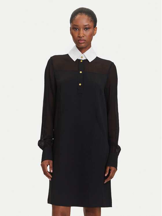 KARL LAGERFELD Sukienka koszulowa A3W13020 Czarny Regular Fit