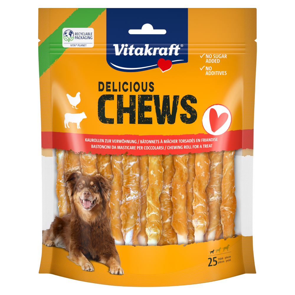 Vitakraft Delicious Chews, kurczak, pałeczki do żucia S - 300 g (25 szt.)