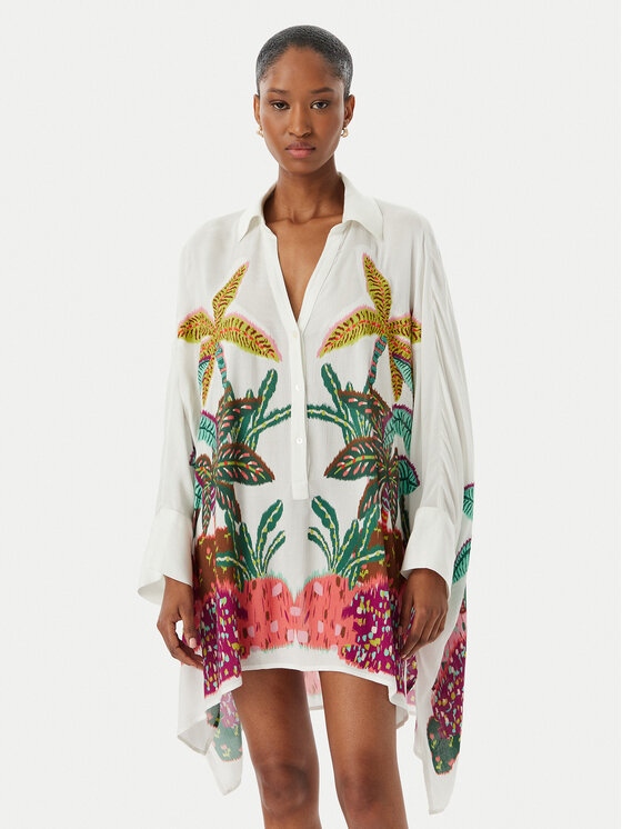 LOLA CASADEMUNT Sukienka koszulowa LS2615014 Biały Oversize