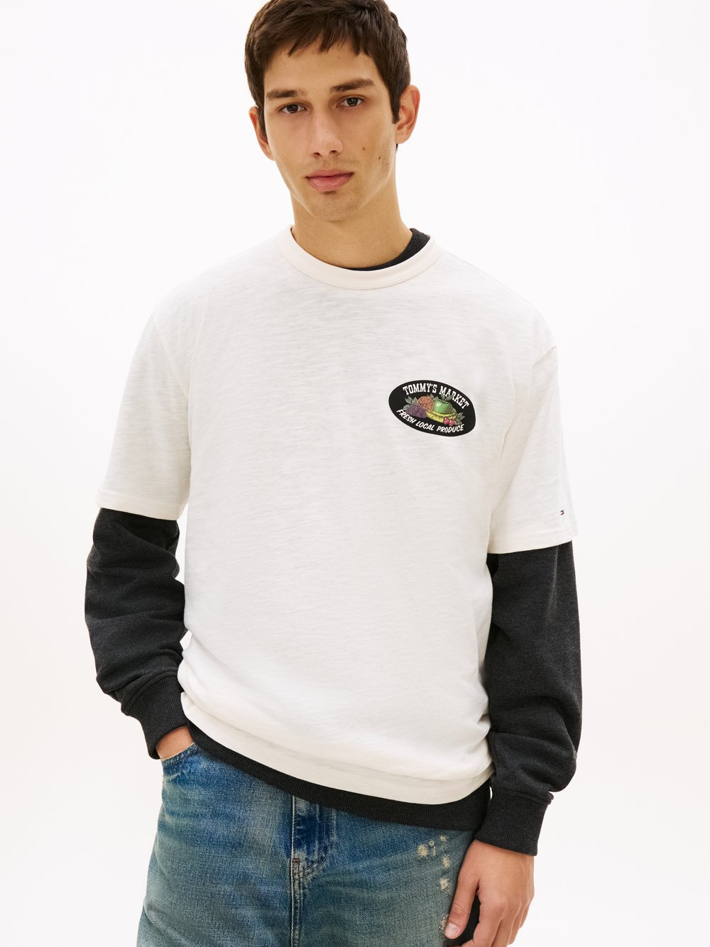Tommy Jeans Koszulka męska Mężczyźni Bawełna (100%) biały, XL