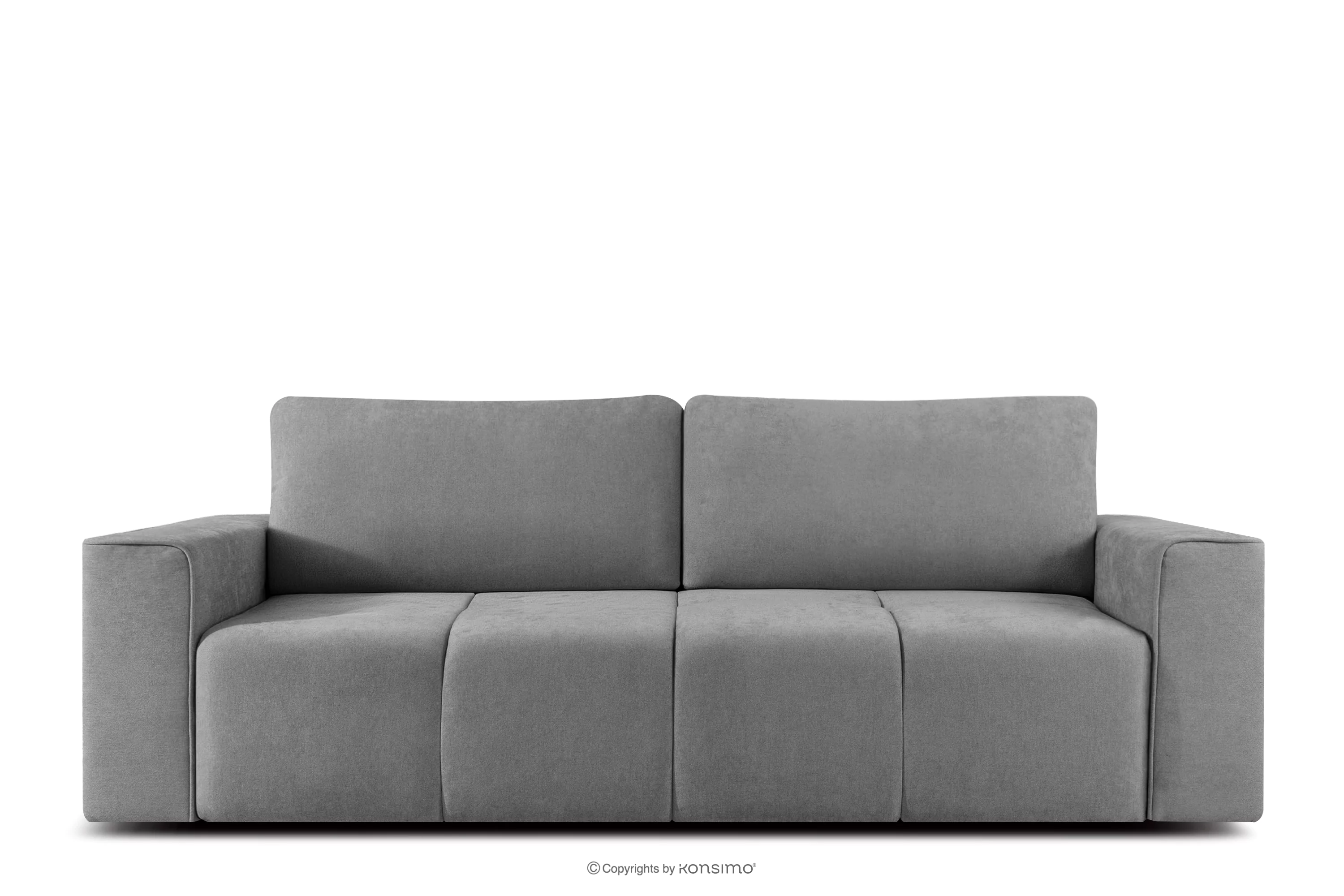 Nowoczesna sofa rozkładana w tkaninie szenilowej jasny szary LIGULA
