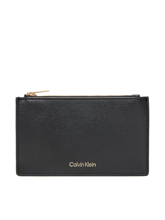Calvin Klein Portfel Foil Logo Top Zip Cardcase LV04F1090G Czarny