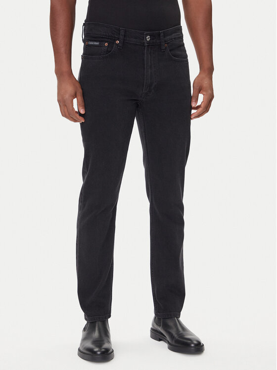 Calvin Klein Jeansy LV04RD902G Czarny Slim Fit