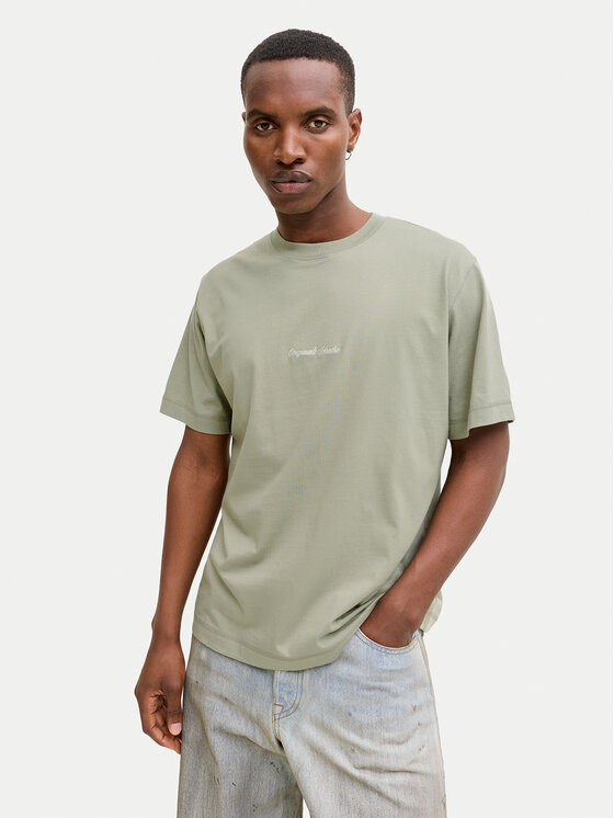 Jack & Jones T-Shirt Norrebro Emb 12282892 Zielony Regular Fit