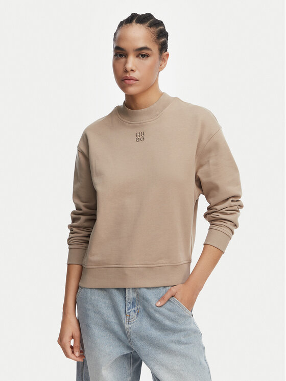 HUGO Bluza Daxandria 50527463 Brązowy jasny Regular Fit
