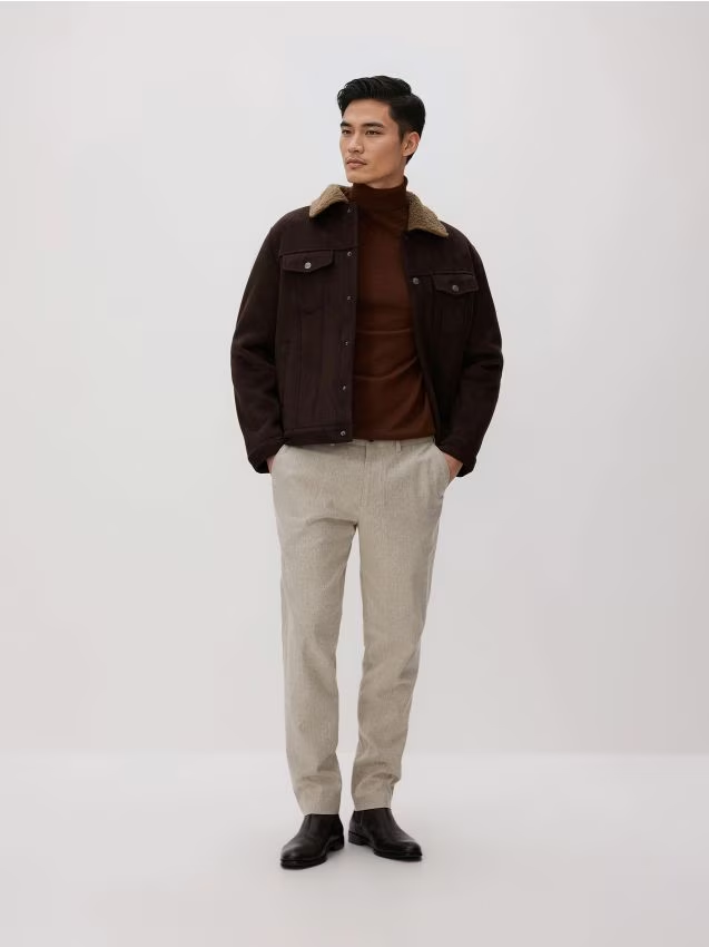 Reserved - Spodnie chino slim fit - beżowy