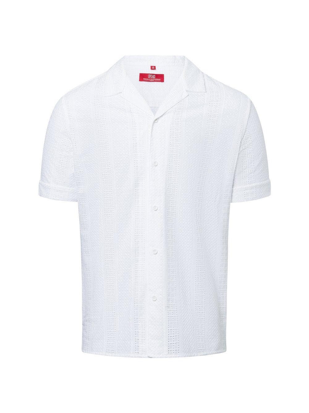 Finshley & Harding London Męska koszula casual Mężczyźni Modern Fit Bawełna biały, L