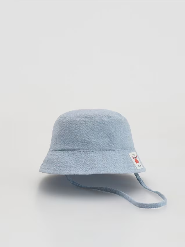 Reserved - Bawełniany kapelusz bucket - jasnoniebieski