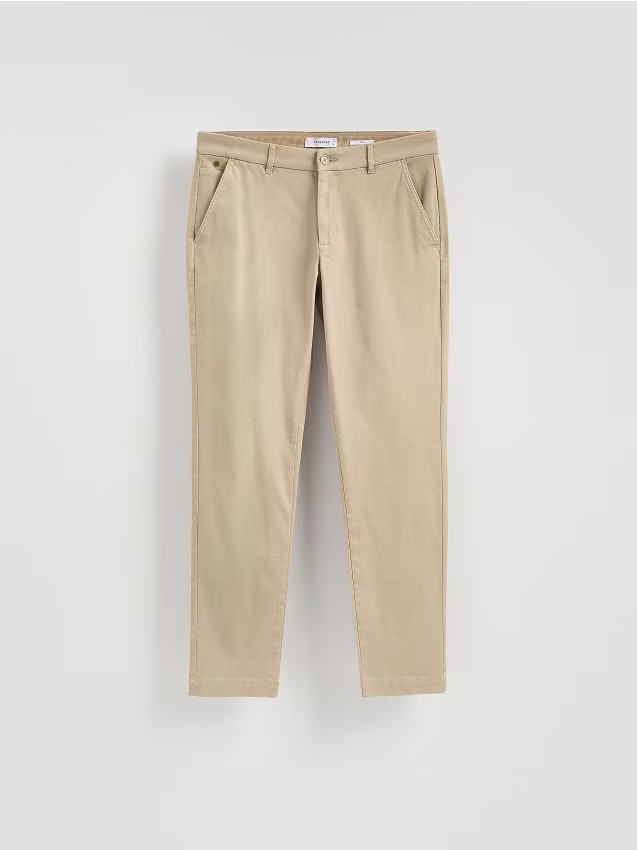 Reserved - Spodnie chino slim fit - beżowy