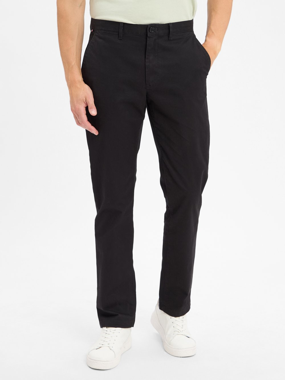 Tommy Hilfiger Męskie spodnie chino - Denton Mężczyźni Bawełna czarny, 38-30
