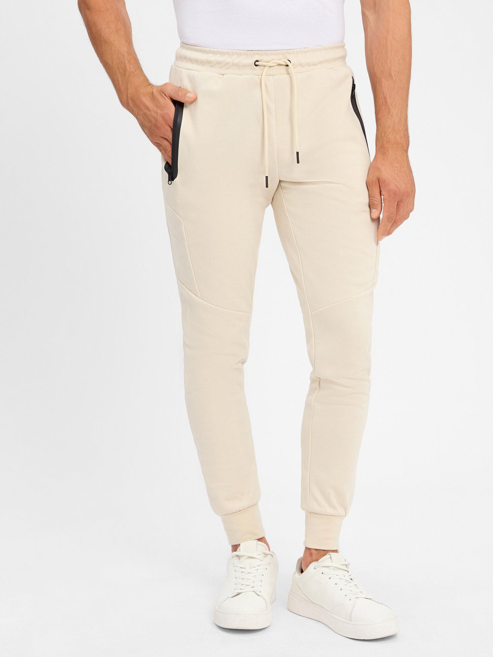 Jack & Jones Męskie spodnie do biegania - JPSTWill Mężczyźni Sztuczne włókno beżowy, M