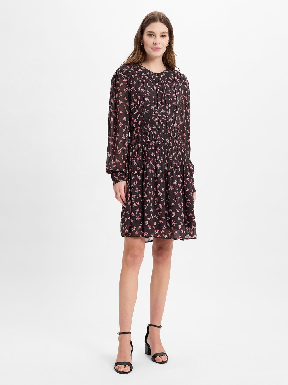 Msch Copenhagen Letnia sukienka damska -MSCHEvelda Orabella Kobiety wiskoza czarny|różowy, M