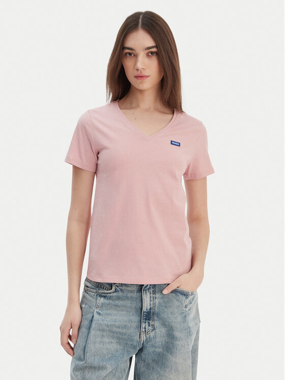 HUGO T-Shirt Classic 50513667 Różowy Slim Fit