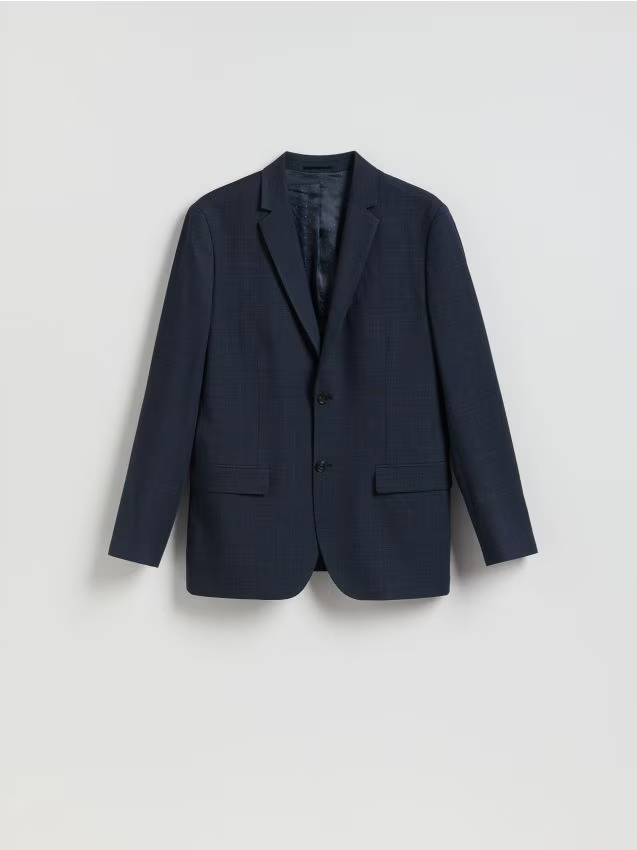 Reserved - Marynarka slim fit w micro kratę - granatowy