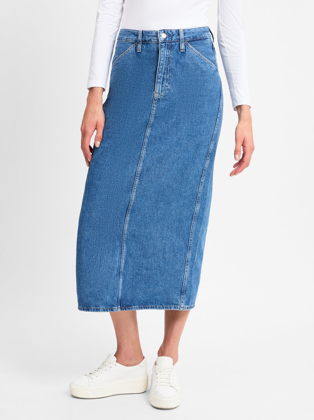 Calvin Klein Jeans Dżinsowa spódnica damska Kobiety Bawełna niebieski, 27