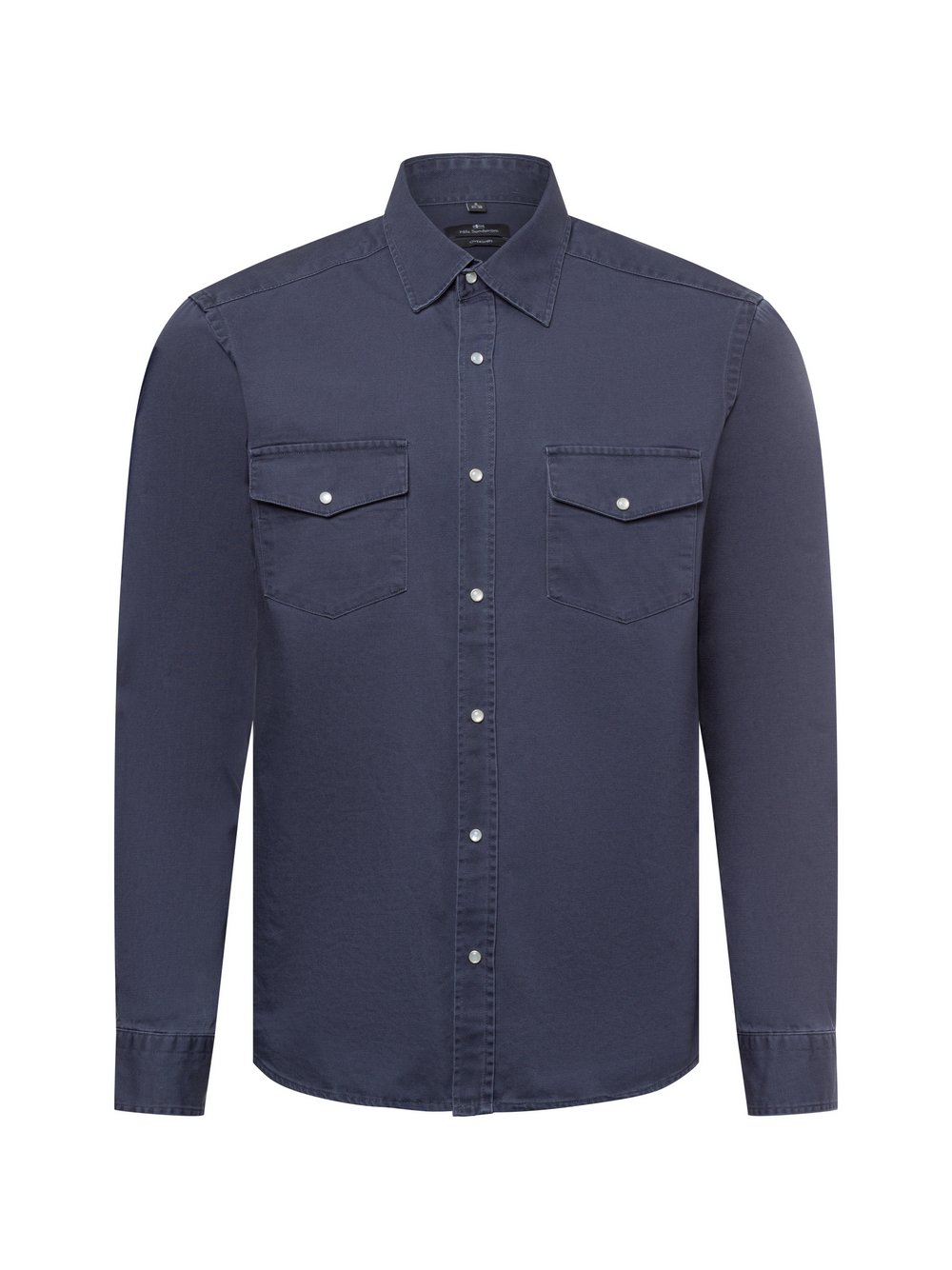 Nils Sundström Męska koszula casual Mężczyźni Comfort Fit Bawełna niebieski, S