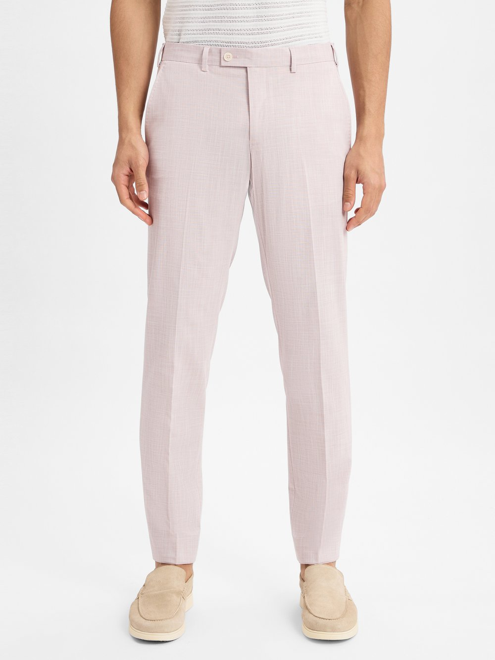 Finshley & Harding London Spodnie Mężczyźni Slim Fit Sztuczne włókno różowy, 50