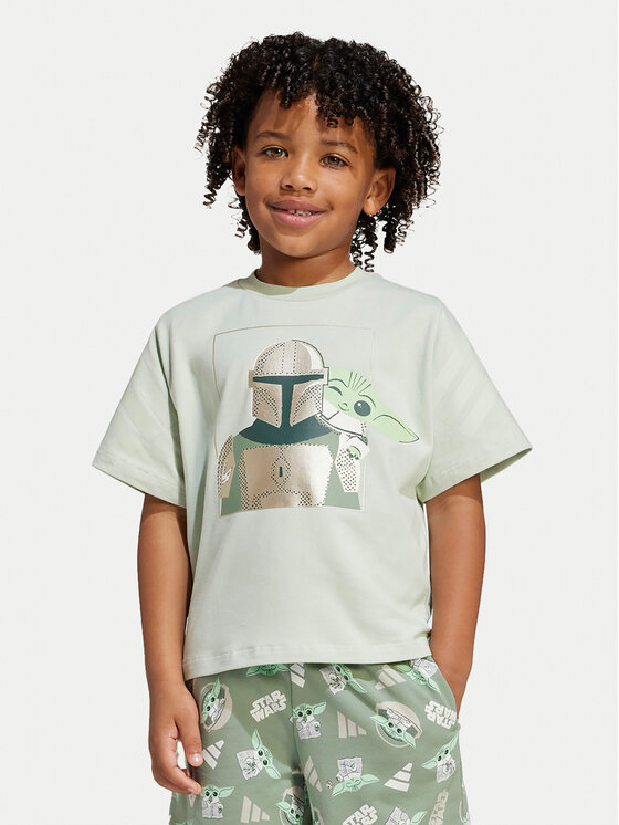 adidas Komplet t-shirt i spodenki Star Wars The Mandalorian™ JF3648 Zielony Regular Fit