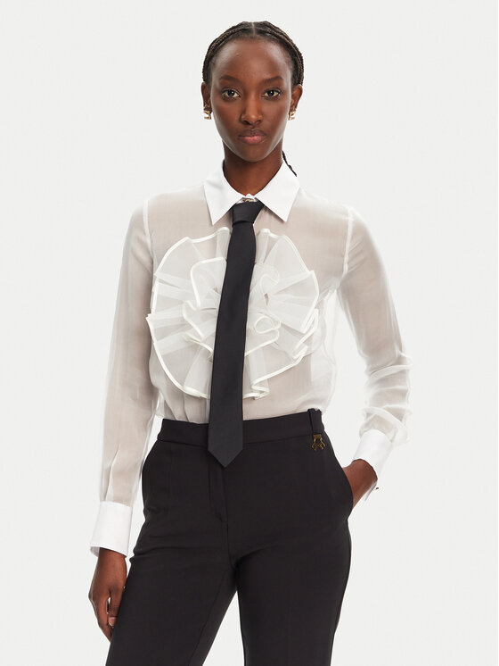 Elisabetta Franchi Koszula CA-107-52E2-V460 Biały Regular Fit