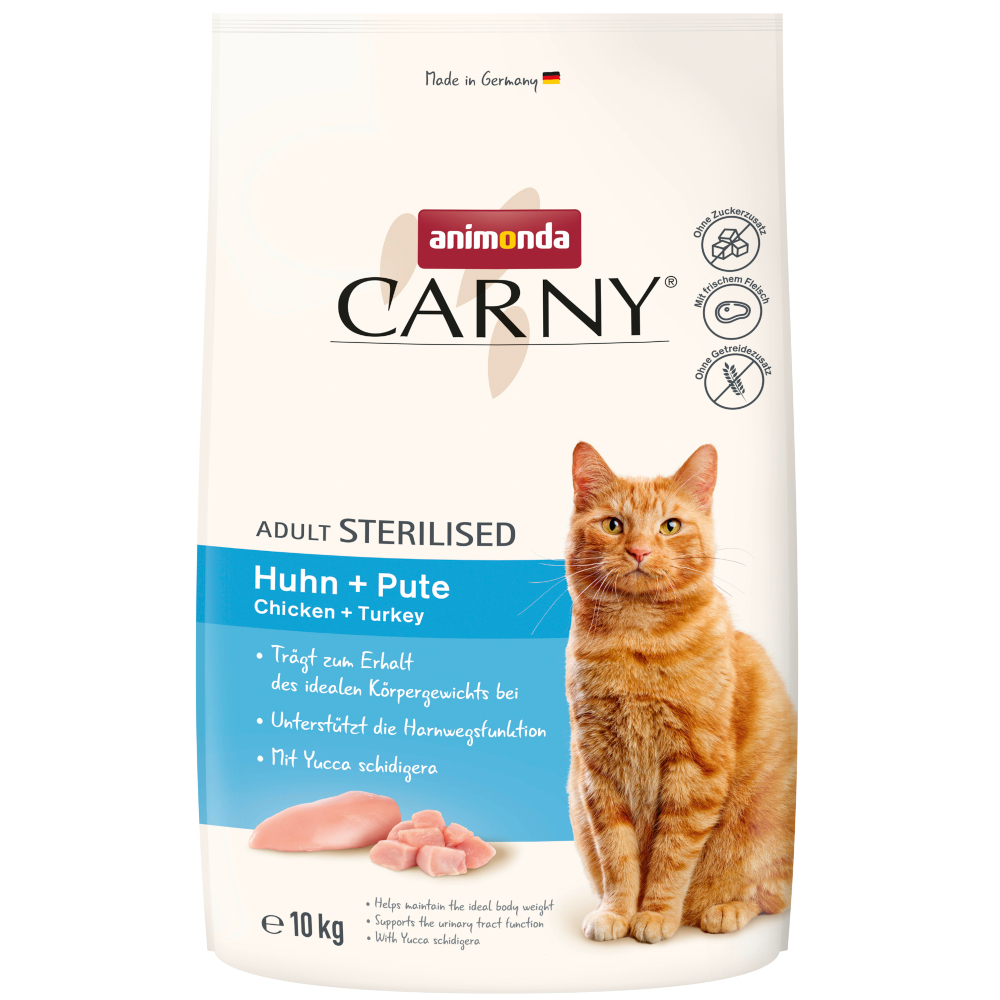 animonda Carny Adult Sterilised, kurczak z indykiem - 10 kg