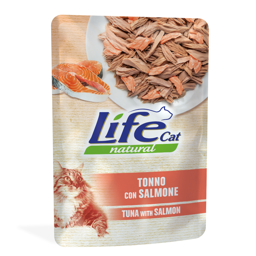 Megapakiet Life Cat Natural Adult, 24 x 70 g - Tuńczyk z łososiem