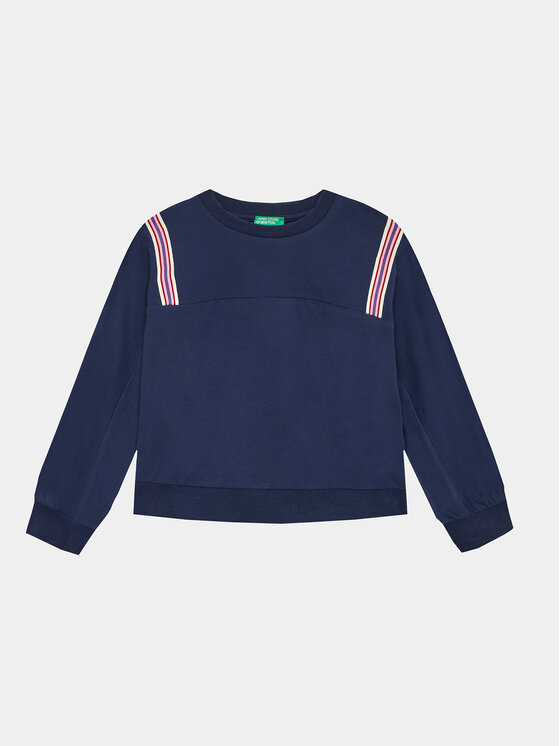 United Colors Of Benetton Bluza 36FPC10E7 Granatowy Loose Fit