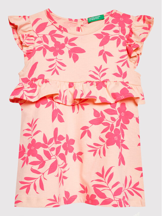United Colors Of Benetton Sukienka letnia 3HD3GV005 Różowy Regular Fit