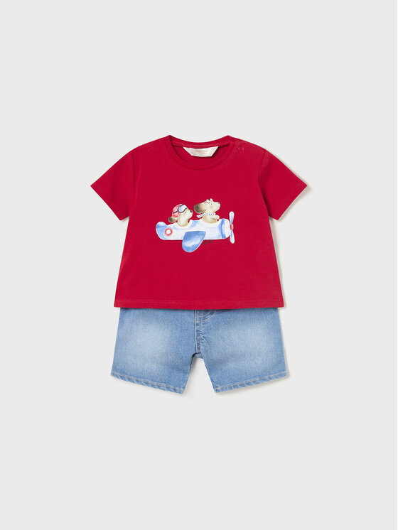 Mayoral Komplet t-shirt i spodenki 1268 Kolorowy
