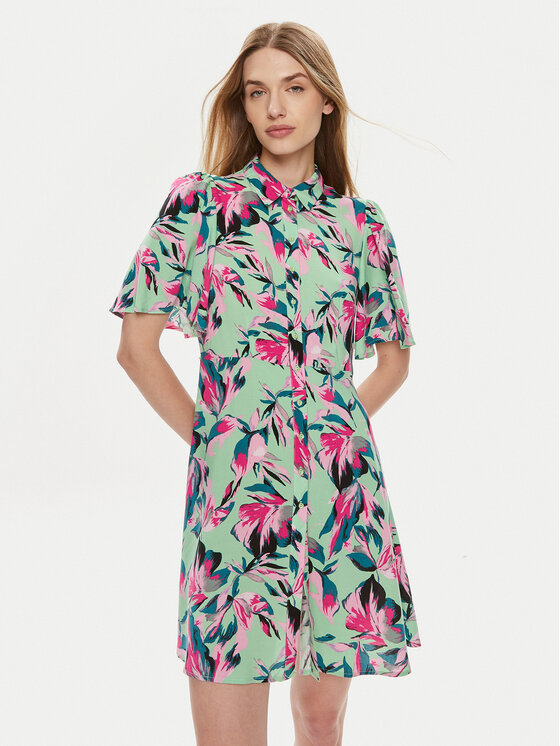 YAS Sukienka koszulowa Savanna 26029347 Zielony Regular Fit