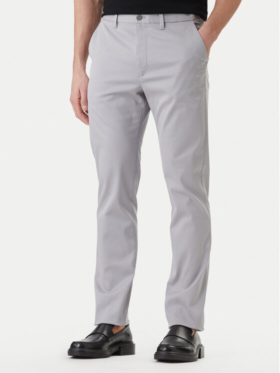 Calvin Klein Chinosy LV040EM633 Szary Slim Fit
