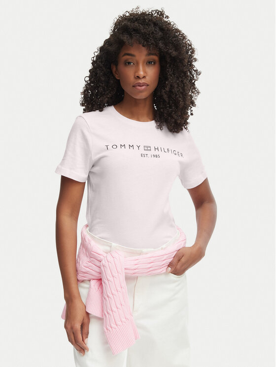 Tommy Hilfiger T-Shirt WW0WW40276 Różowy Regular Fit