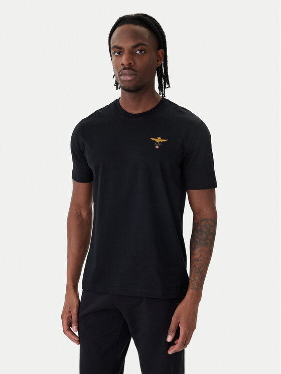 Aeronautica Militare T-Shirt 261TS1580UJ00372 Czarny Regular Fit