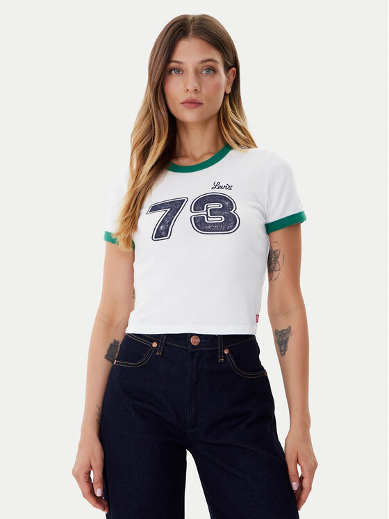 Levi's® T-Shirt Graphic Ringer A3523-0142 Biały Slim Fit