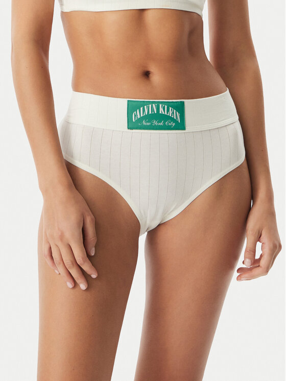 Calvin Klein Underwear Figi klasyczne z wysokim stanem LV00QF8713 Kremowy
