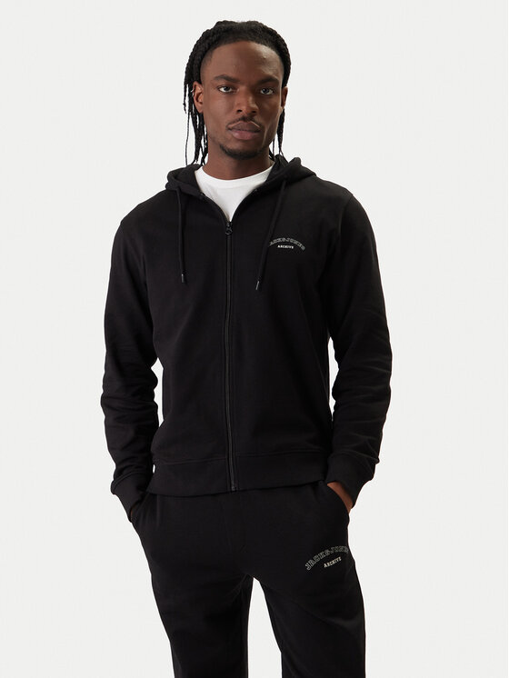Jack & Jones Bluza College Logo 12288363 Czarny Regular Fit