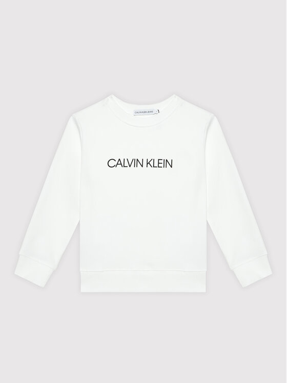 Calvin Klein Jeans Bluza Unisex Institutional Logo IU0IU00162 Biały Regular Fit