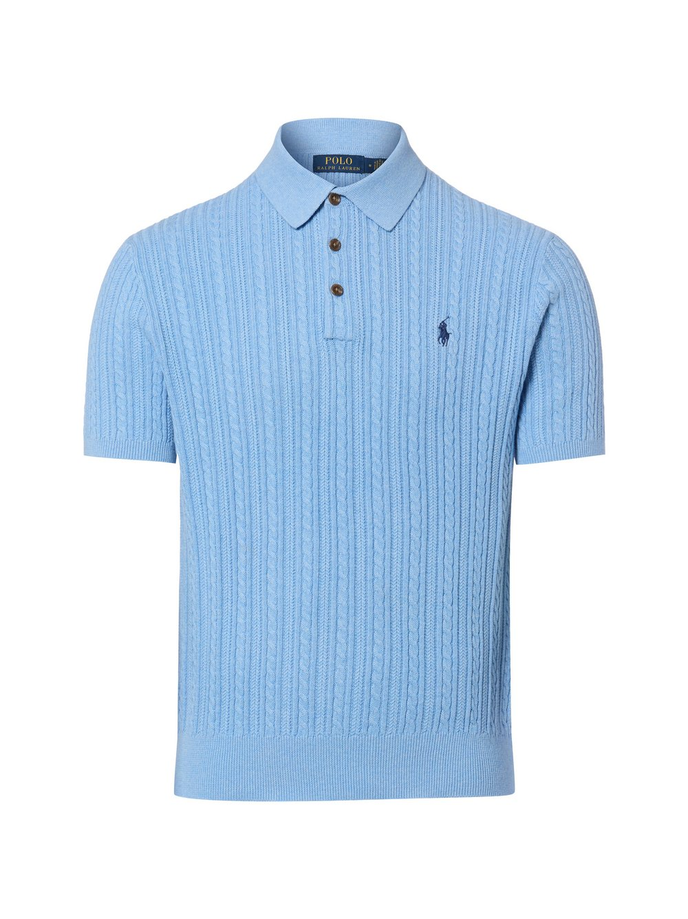 Polo Ralph Lauren Męska koszulka polo z dzianiny Mężczyźni Bawełna niebieski, S