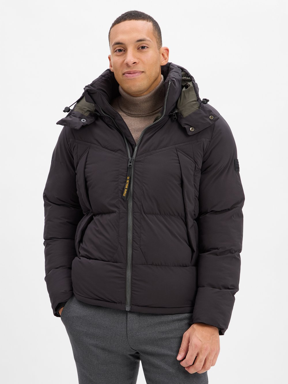 G-Star RAW Pikowana kurtka męska Mężczyźni Sztuczne włókno czarny, XXL