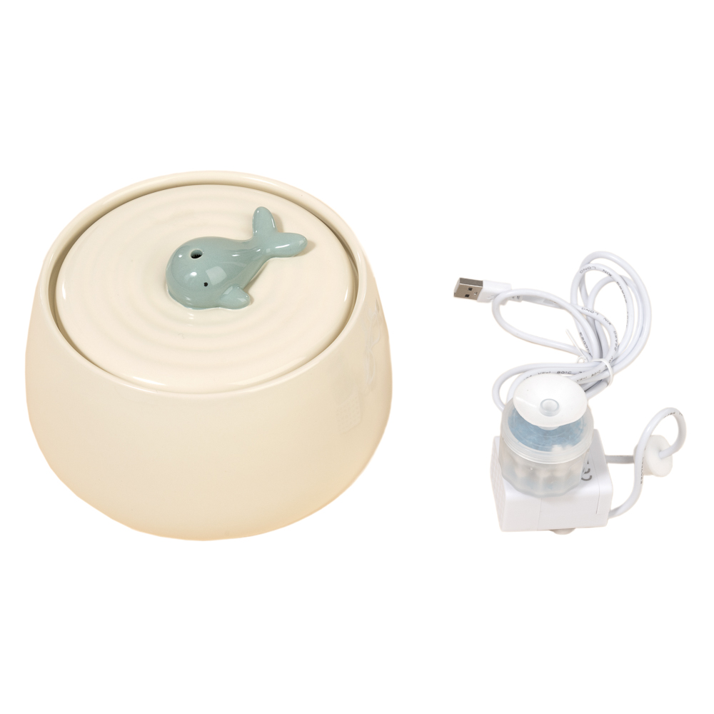 TIAKI ceramiczna fontanna dla kota Wieloryb - 1,3 litra