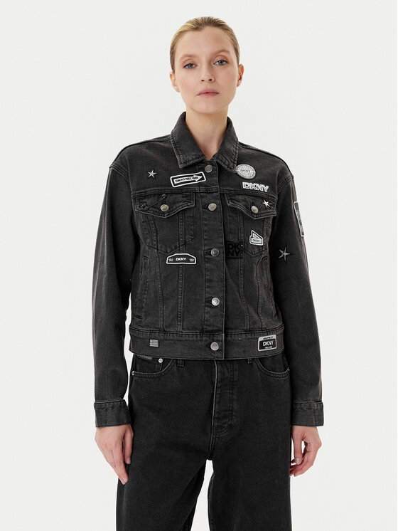 DKNY Kurtka jeansowa P5GCYC72 Szary Regular Fit