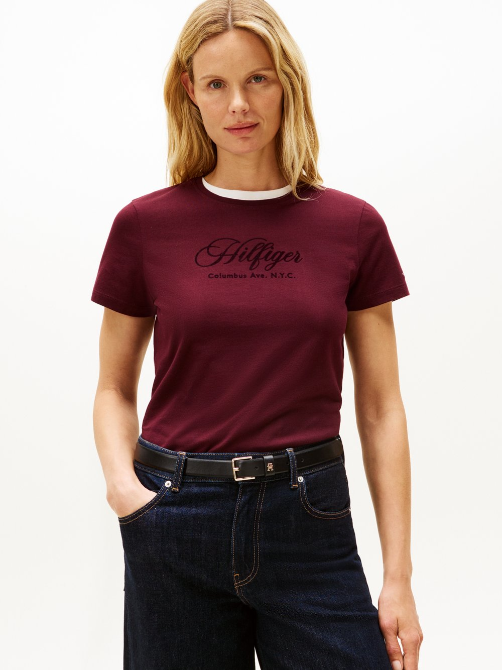 Tommy Hilfiger Koszulka damska Kobiety Bawełna lila, S