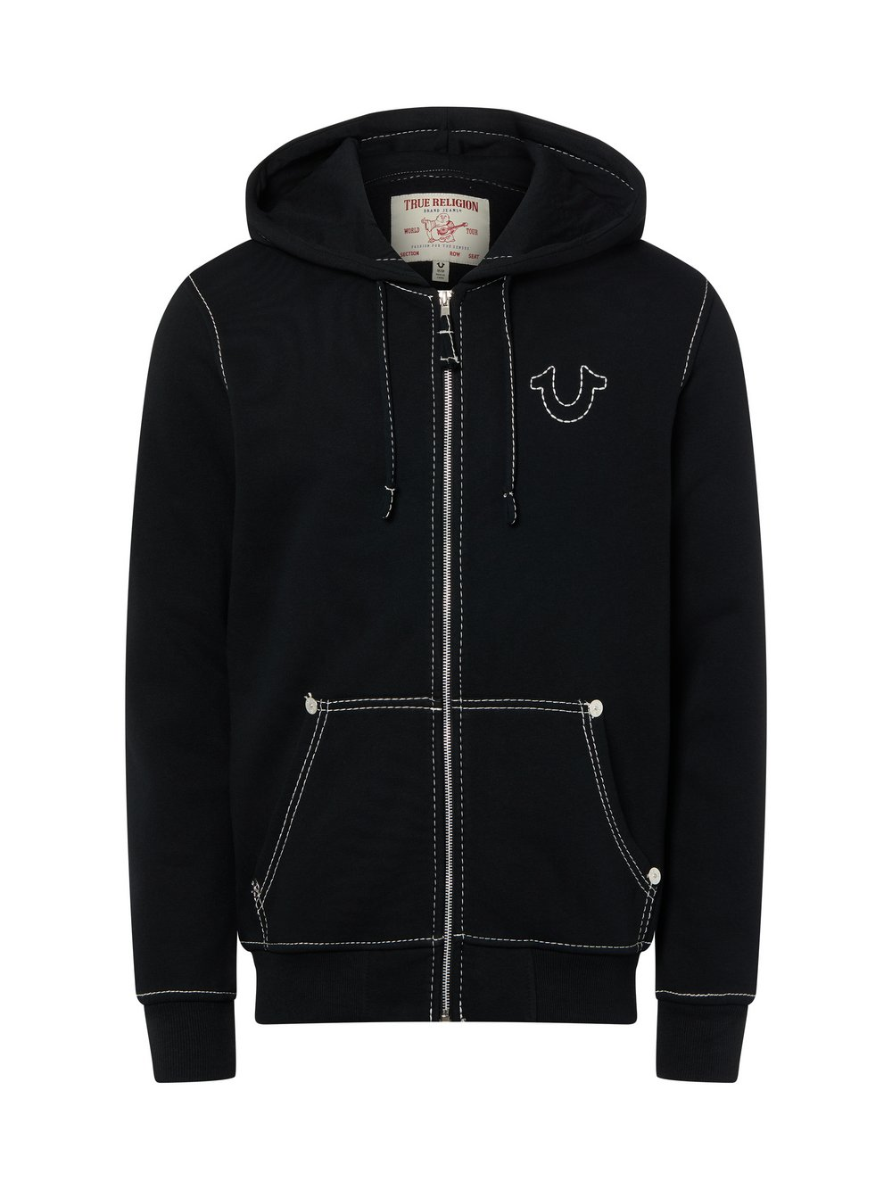 True Religion Bluza męska z kapturem - Big T Mężczyźni czarny, M