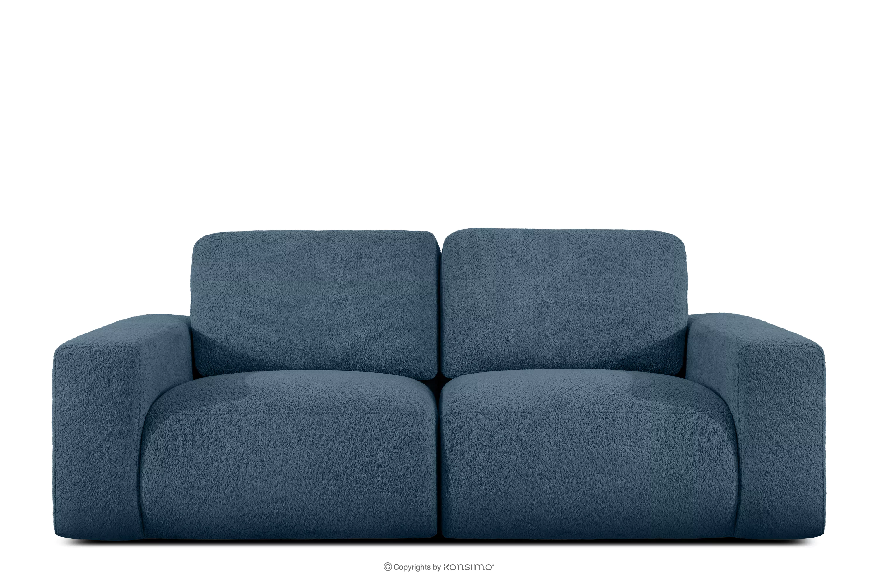 Sofa dwuosobowa modułowa w tkaninie boucle ciemny niebieski ZUCCO