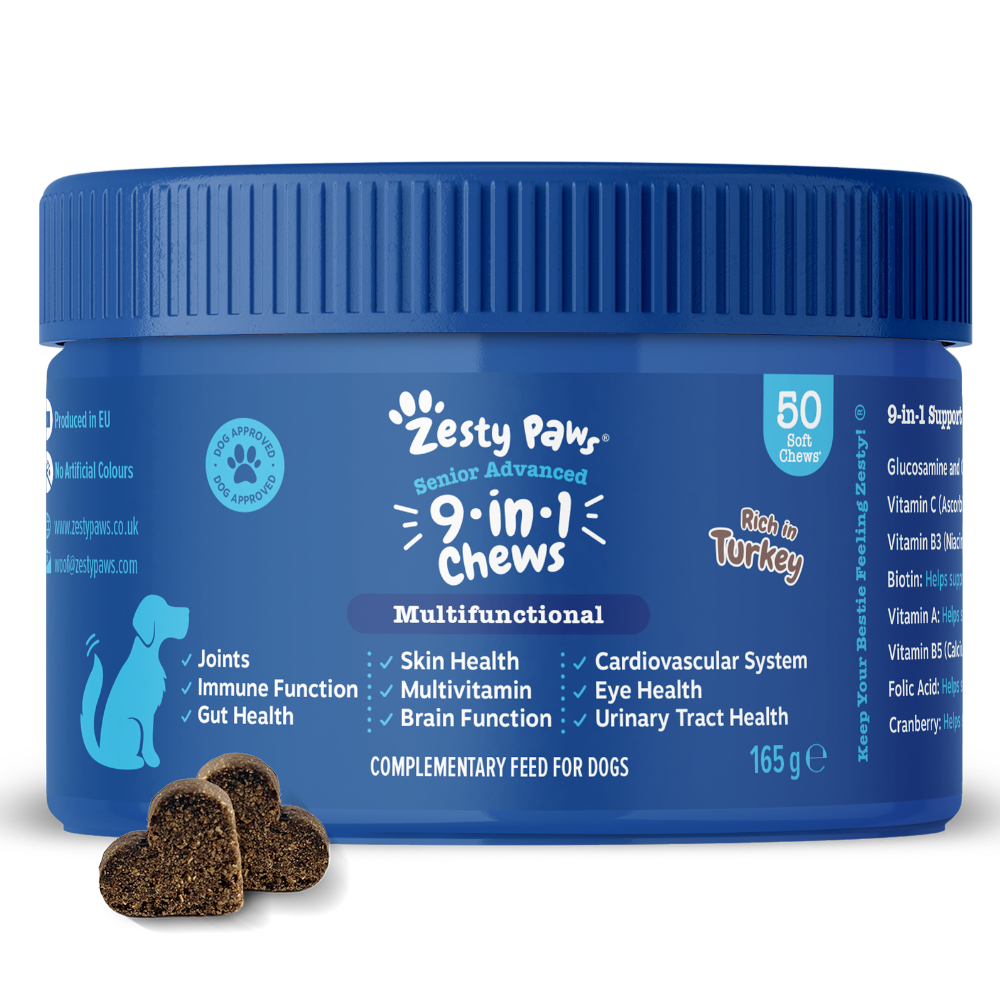 Zesty Paws Senior Advanced 9-in-1 Chews, z indykiem - 50 tabletek do żucia
