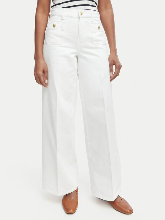 Tommy Hilfiger Jeansy 70s WW0WW48576 Biały Wide Leg