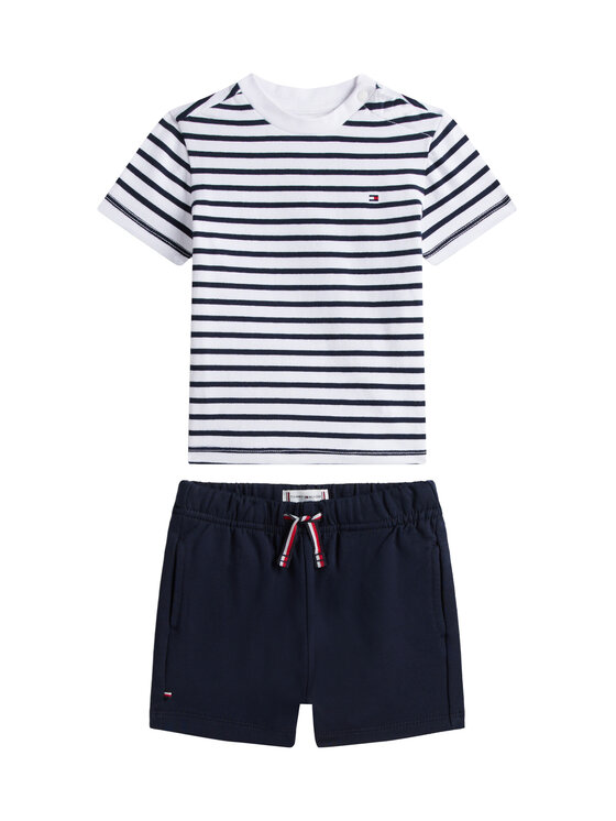 Tommy Hilfiger Komplet t-shirt i spodenki Essential KN0KN02379 Granatowy Regular Fit