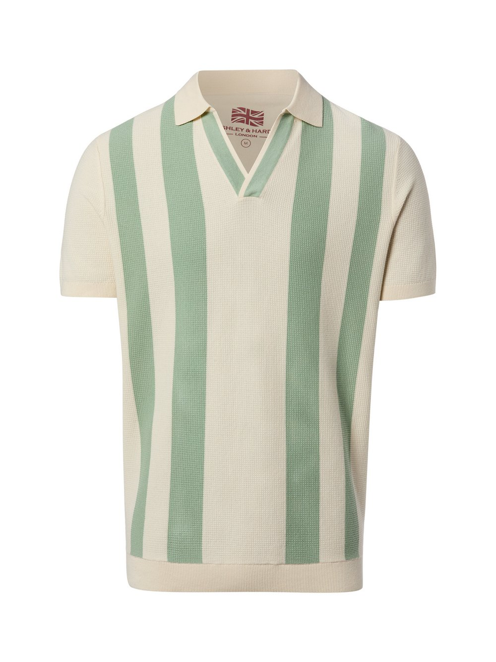 Finshley & Harding London Męska koszulka polo Mężczyźni Bawełna zielony|beżowy, L