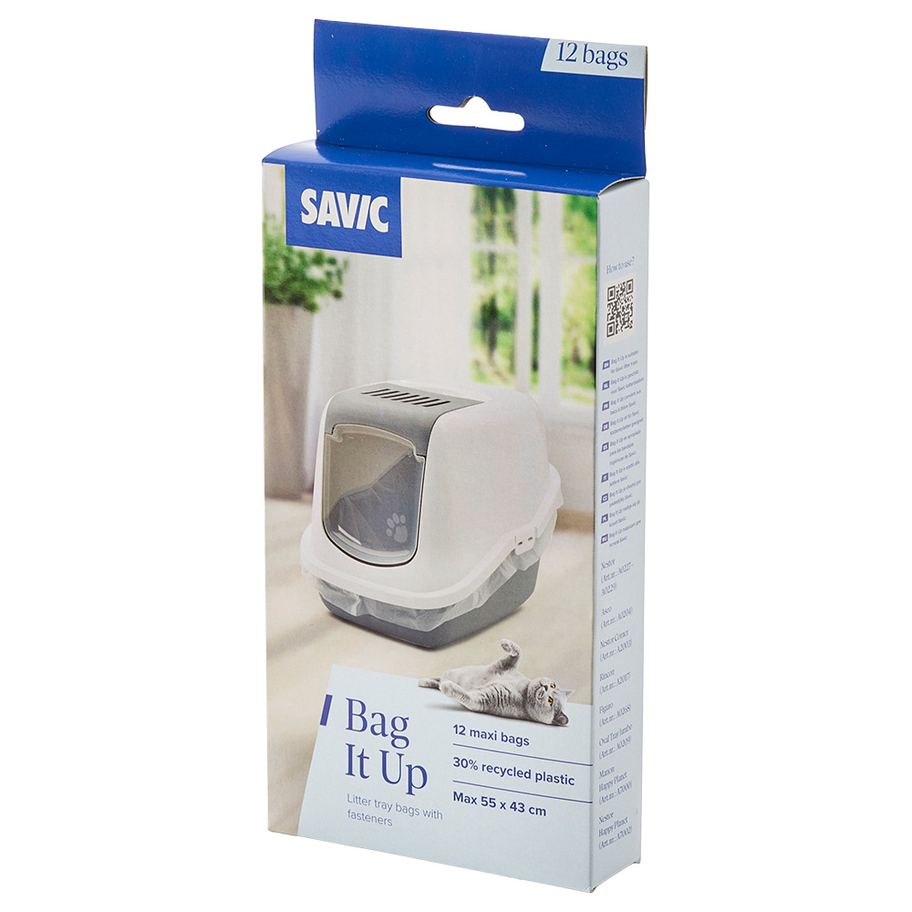 Savic Rincon kuweta trójkątna z krawędzią - Bag it Up worki do kuwety, Maxi, 12 szt. miniaturka